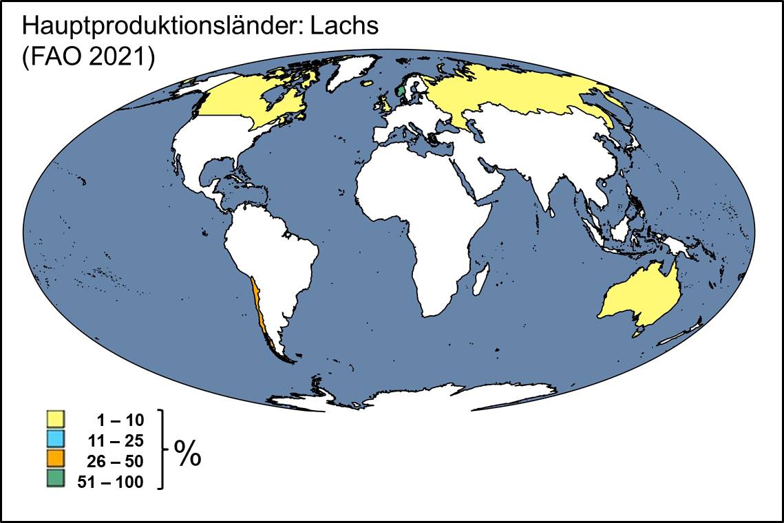 Hauptproduktionsländer Lachs