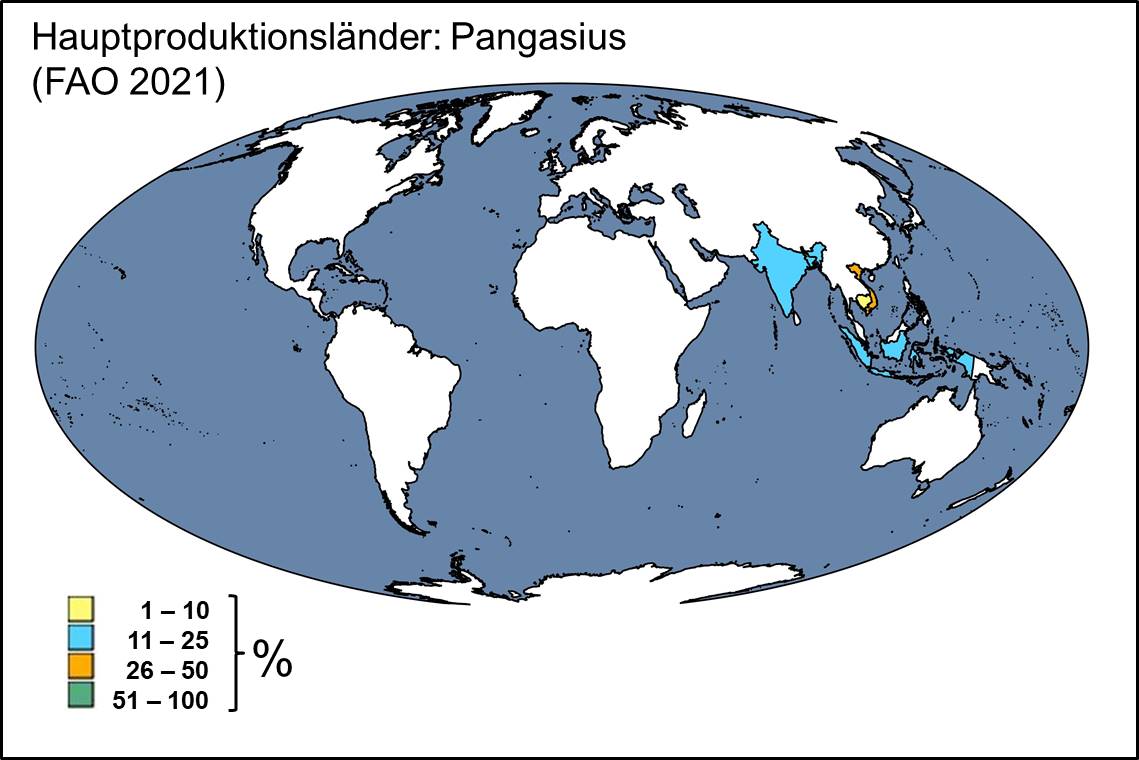 Hauptproduktionsländer Pangasius